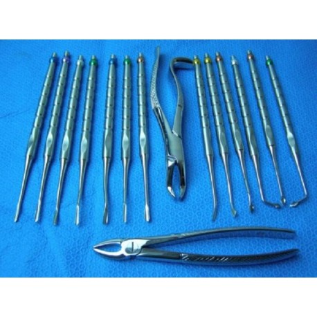 13-Pieces Set- New Luxating Elevators Dental Extraction Instruments.