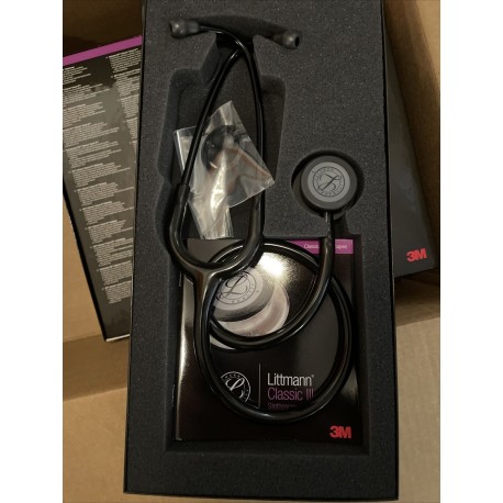 3M Littmann Classic III Monitoring Stethoscope Black Edition Black Stem 5803